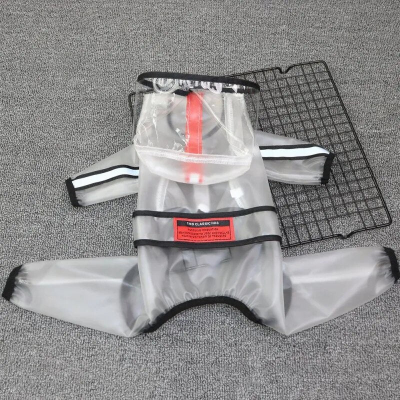Hooded Transparent Waterproof Windproof Doggy Coat