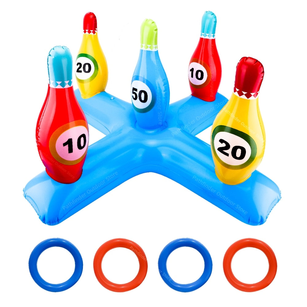 Outdoor Swimming Pool accessories Inflatable Ring Throwing Ferrule Game Set Floating Pool Toys Beach Fun Summer Water Toy