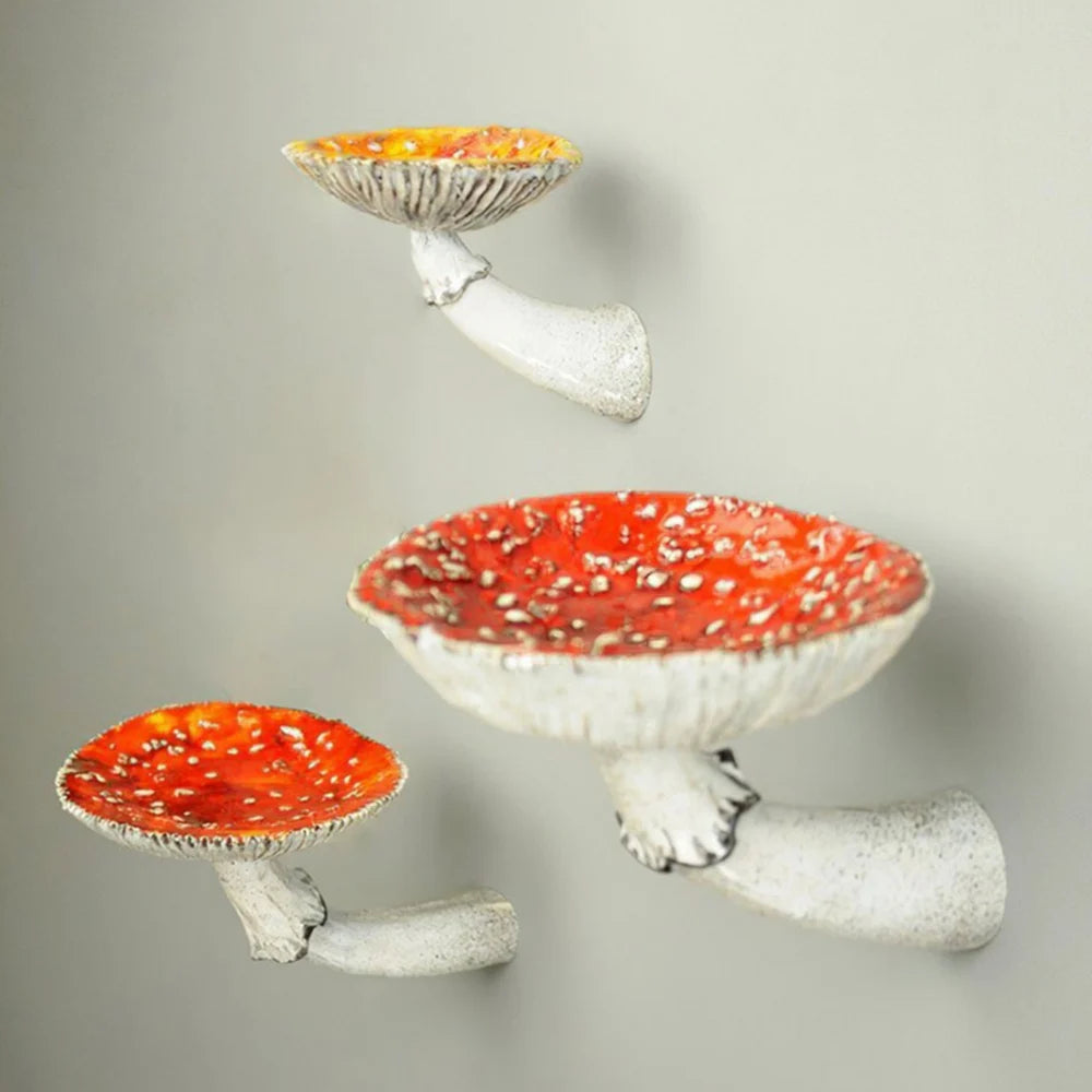 Mushroom Hanging Shelf Resin Wall Floating