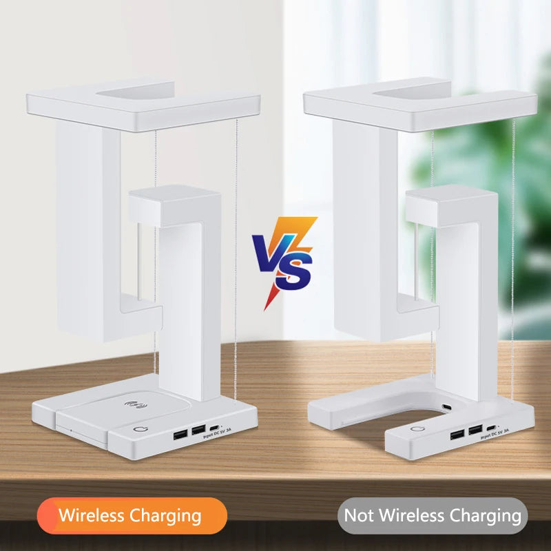 Magnetic Levitation Table Lamp Living Room Bedroom Decoration Bedside Table Lamp with Smartphone Wireless Charging Night Light