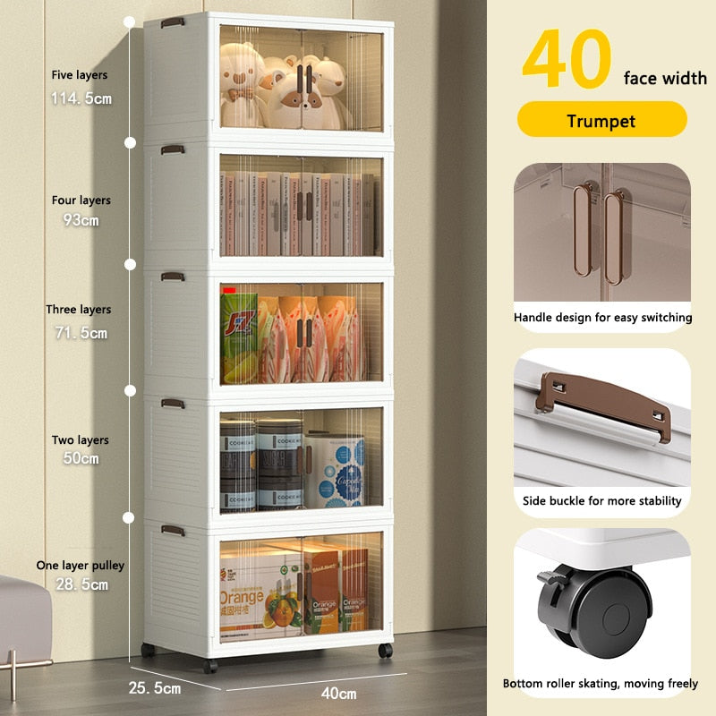 Foldable Portable Plastic Wardrobe Organizer