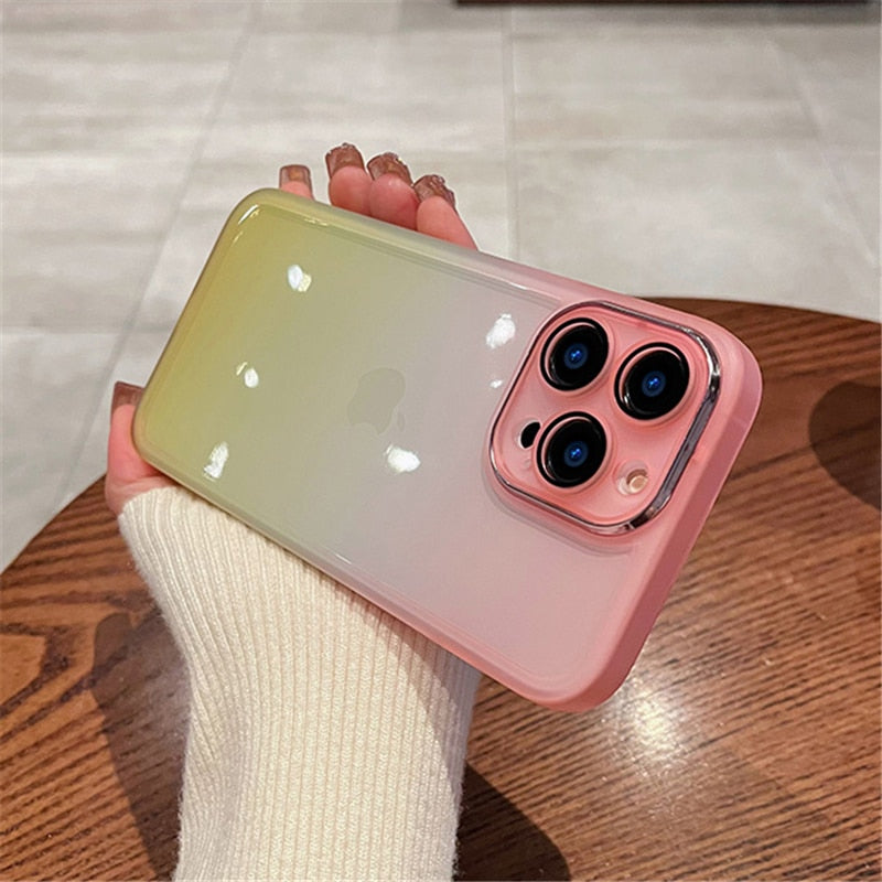 Gradient Rainbow Clear Phone Cases