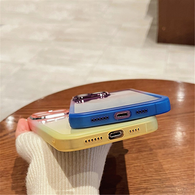 Gradient Rainbow Clear Phone Cases