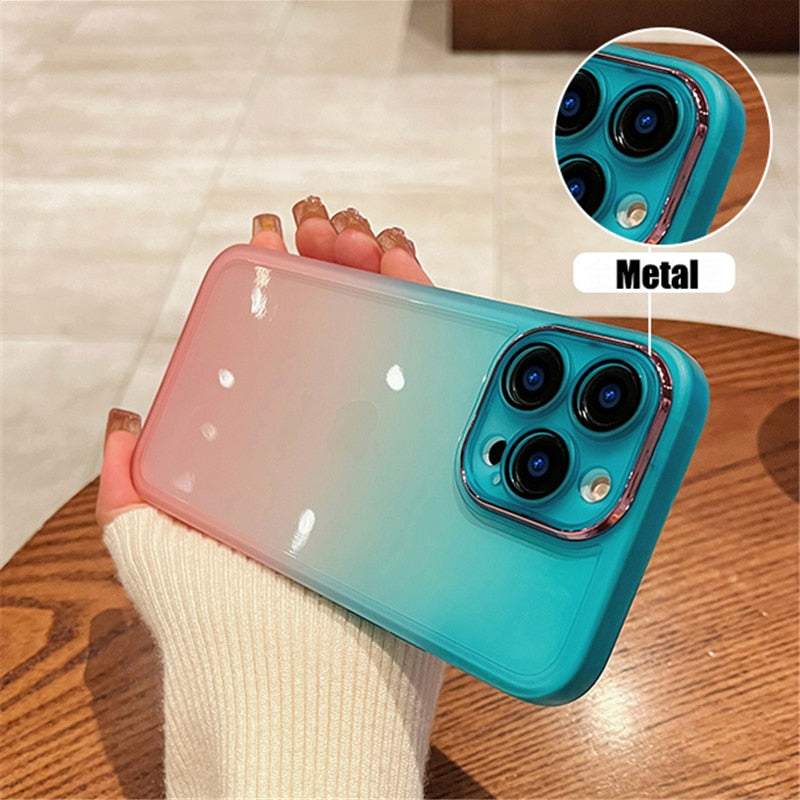 Gradient Rainbow Clear Phone Cases
