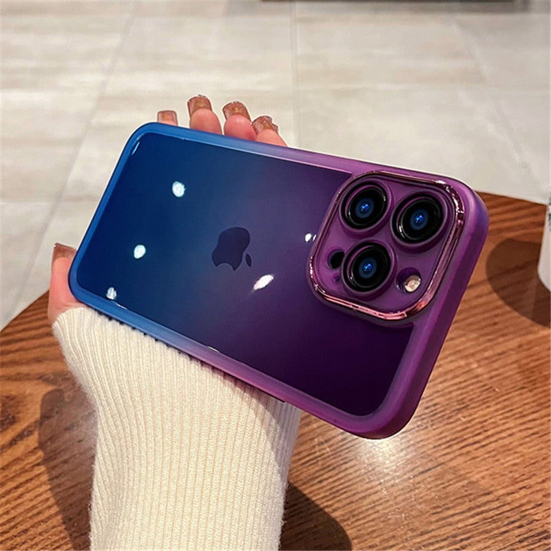 Gradient Rainbow Clear Phone Cases
