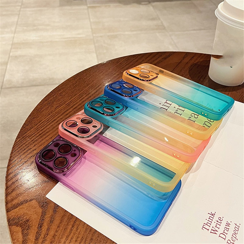 Gradient Rainbow Clear Phone Cases