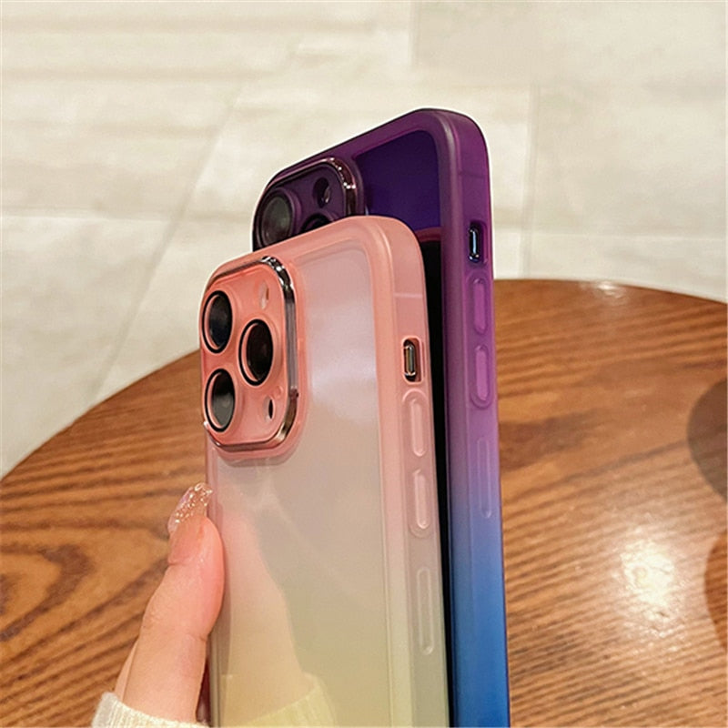 Gradient Rainbow Clear Phone Cases