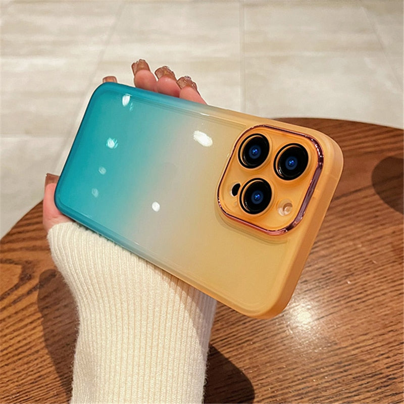 Gradient Rainbow Clear Phone Cases
