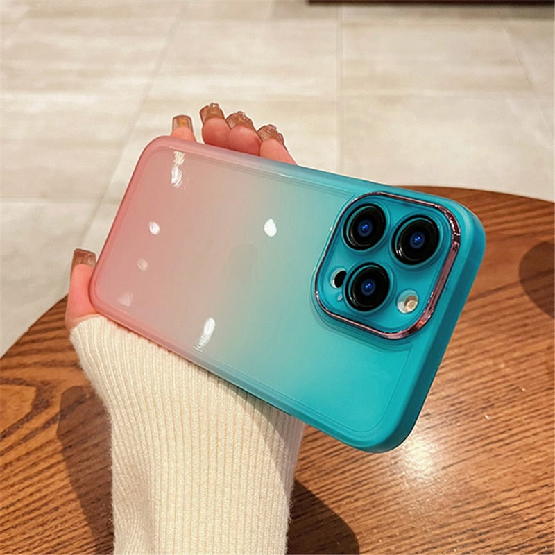 Gradient Rainbow Clear Phone Cases