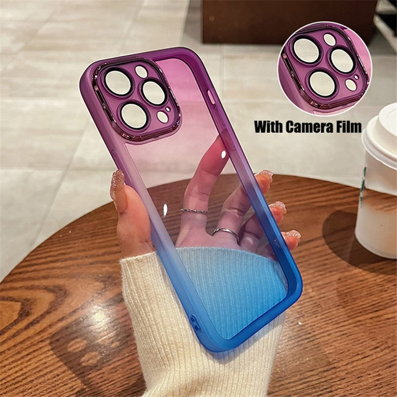 Gradient Rainbow Clear Phone Cases