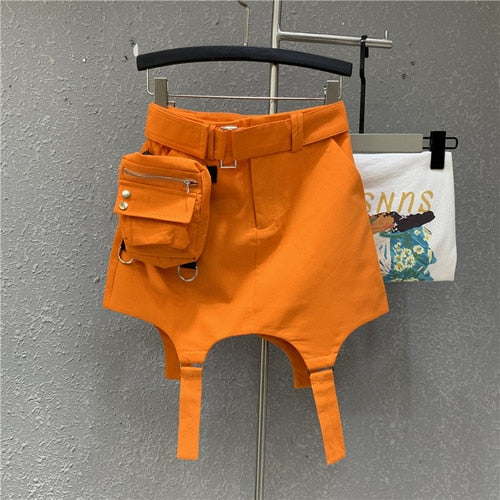 Orange Skirt with Belt