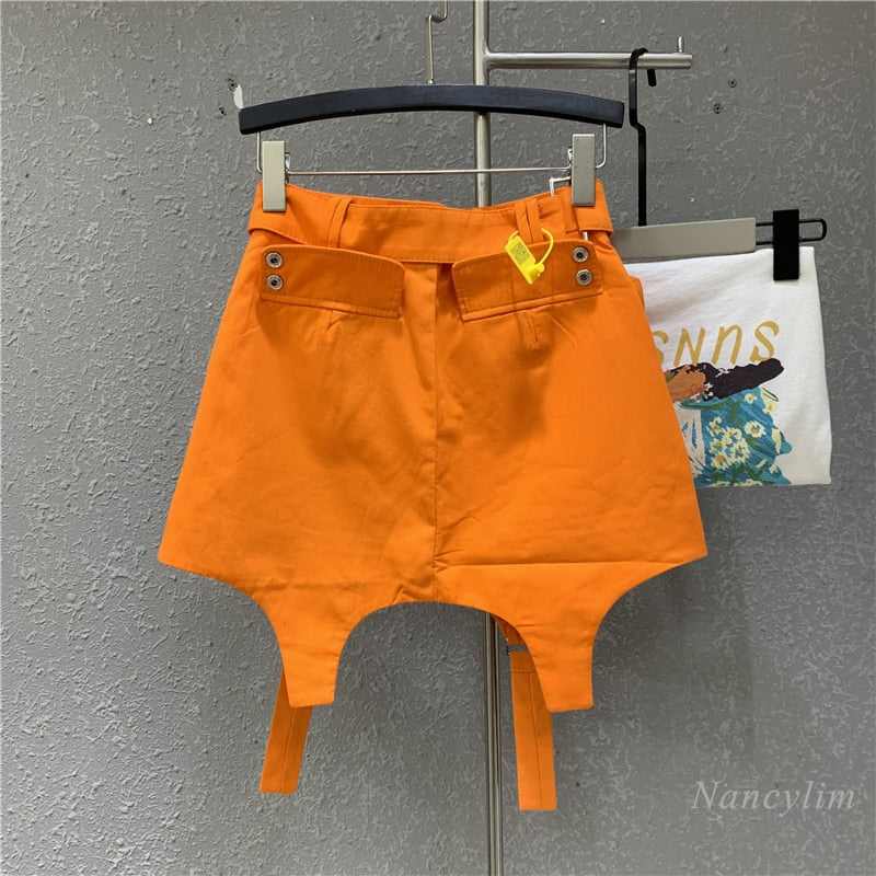 Orange Skirt with Belt
