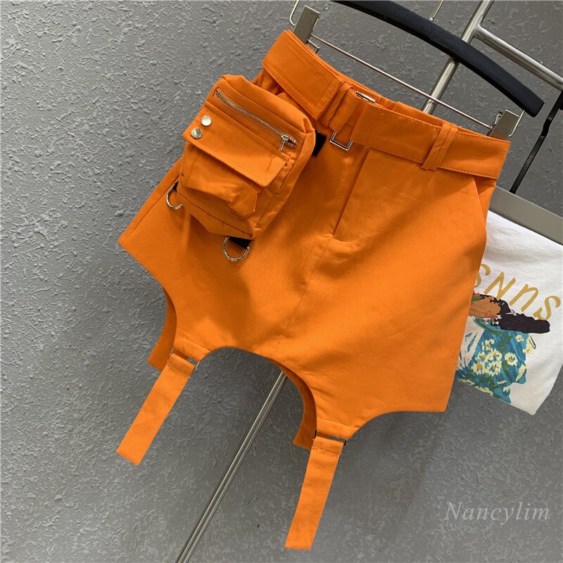 Orange Skirt with Belt