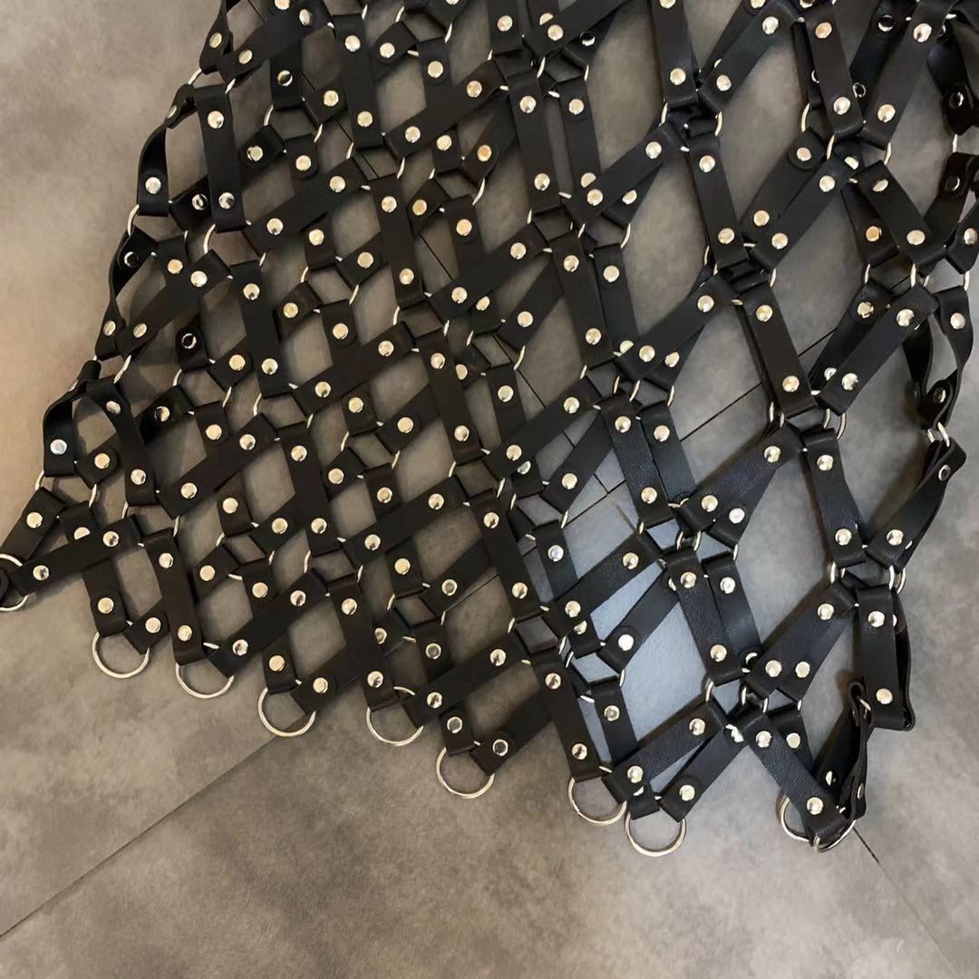 Leather Skirt Women Sexy  Hollowed