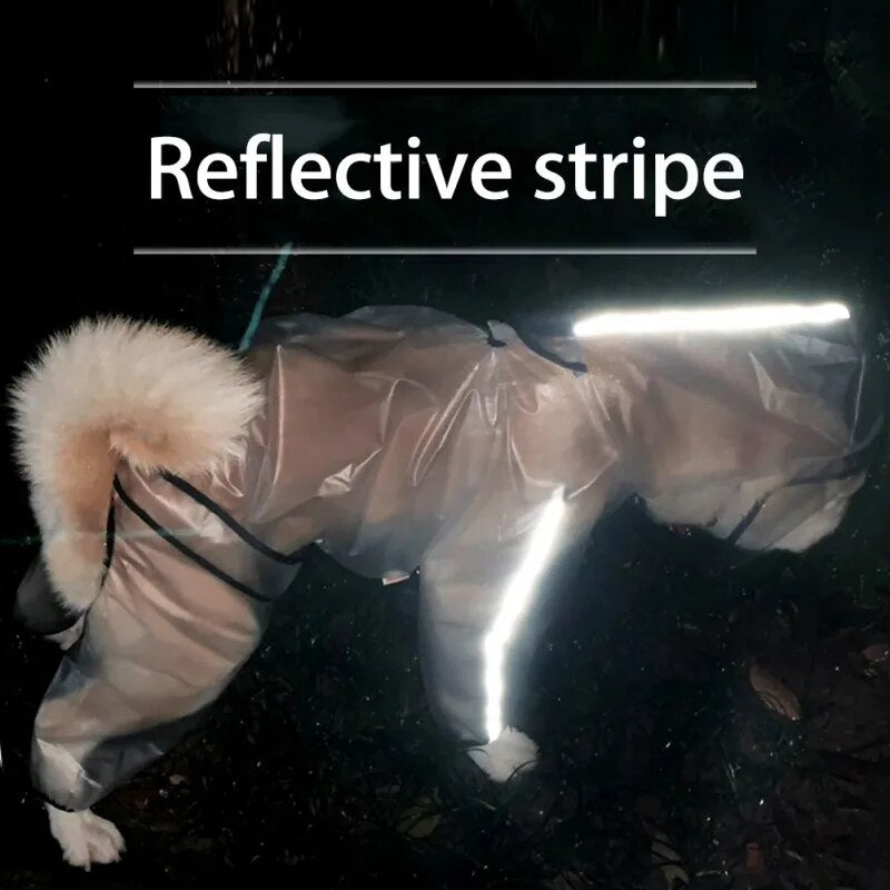 Hooded Transparent Waterproof Windproof Doggy Coat