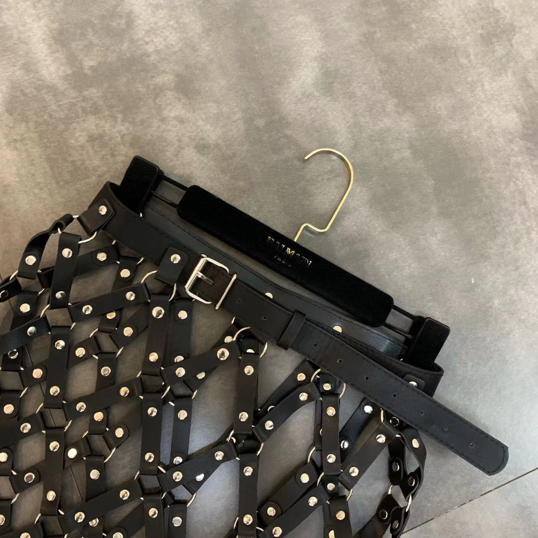 Leather Skirt Women Sexy  Hollowed