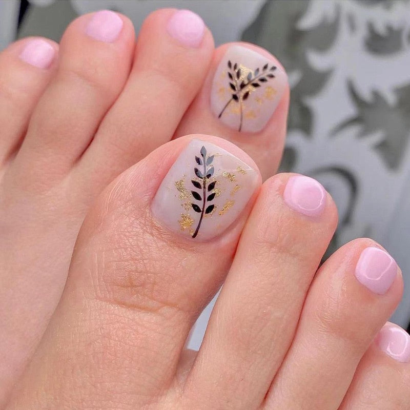 Stylish 24pcs Press on Toe Nails