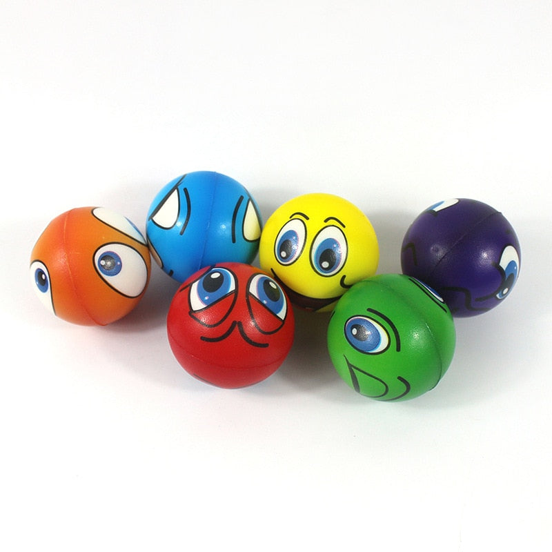 Smile face foam ball squeeze stress ball relief toy hand wrist exercise balls - 4