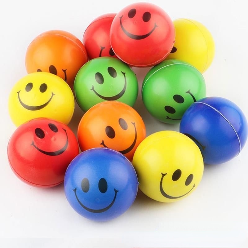 Smile face foam ball squeeze stress ball relief toy hand wrist exercise balls - 2