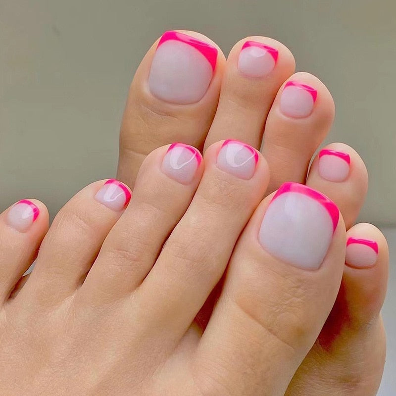 Stylish 24pcs Press on Toe Nails