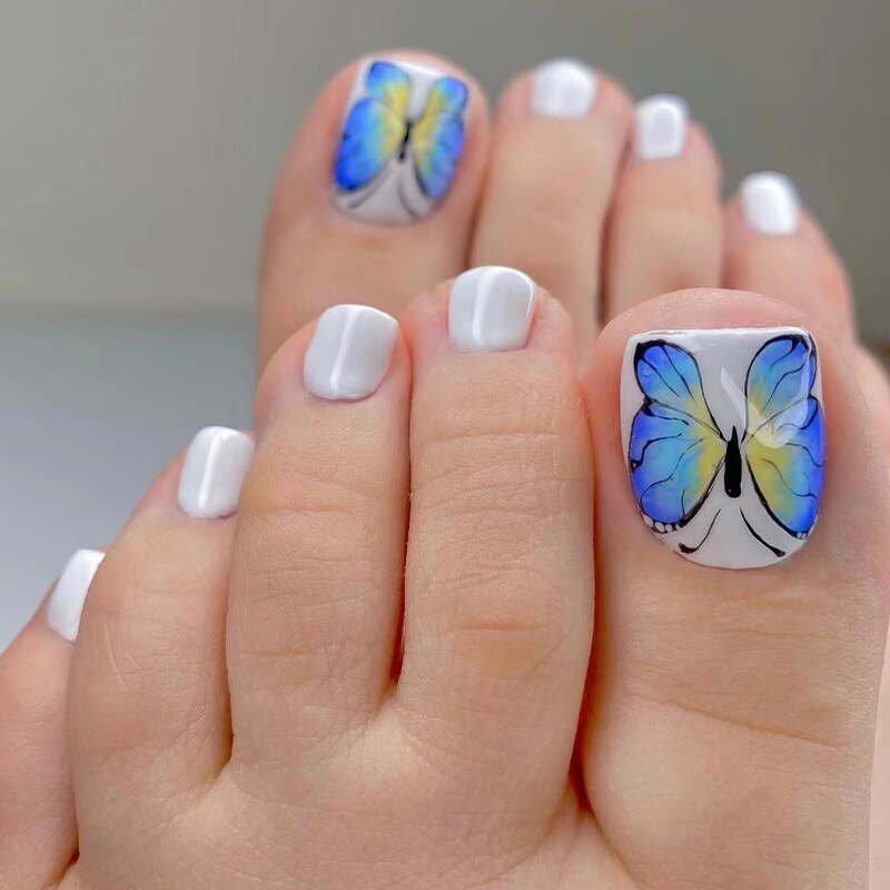 Stylish 24pcs Press on Toe Nails