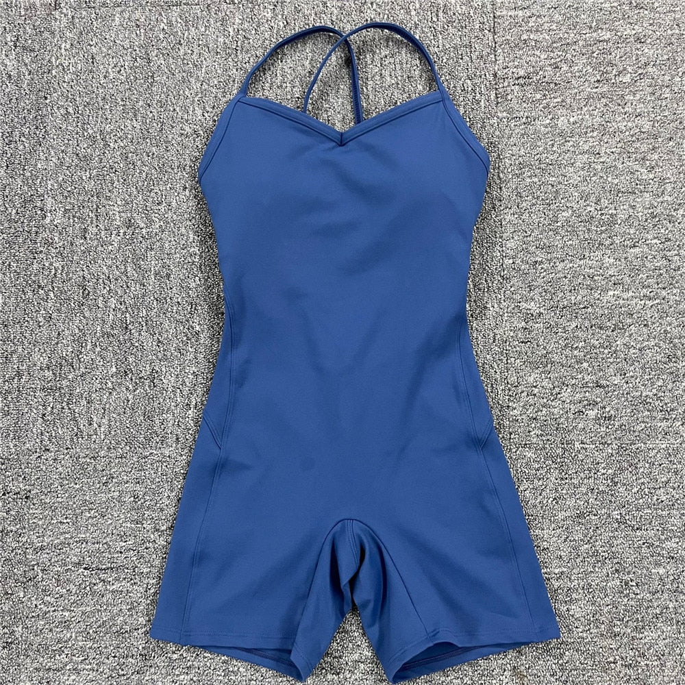 Fitness Bodysuit Backless One Piece