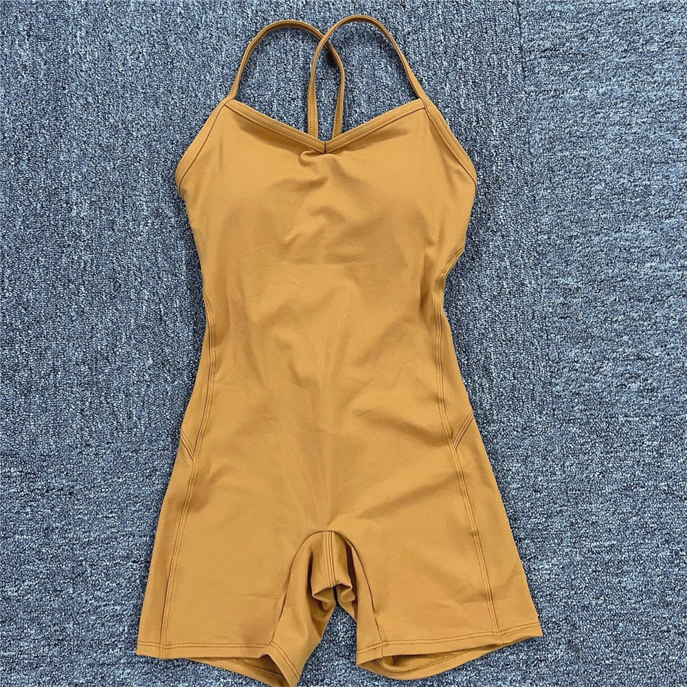Fitness Bodysuit Backless One Piece