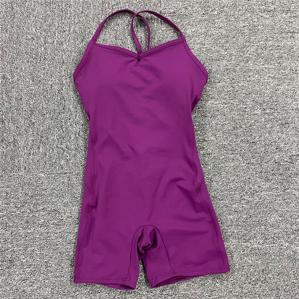 Fitness Bodysuit Backless One Piece