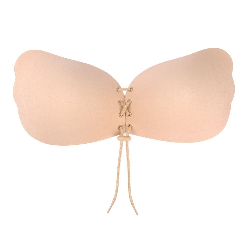 Sticky Silicone Invisible Bra Push Up Drawstring Adhesive Strapless Solid Bras Backless Front Closure Sexy Women Underwear