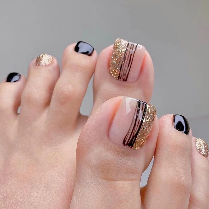 Stylish 24pcs Press on Toe Nails