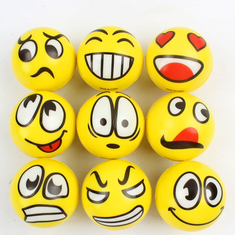 Smile face foam ball squeeze stress ball relief toy hand wrist exercise balls - 5