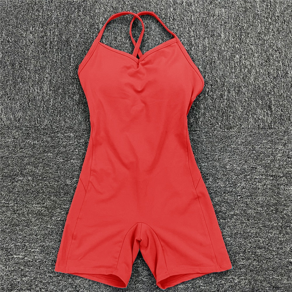 Fitness Bodysuit Backless One Piece
