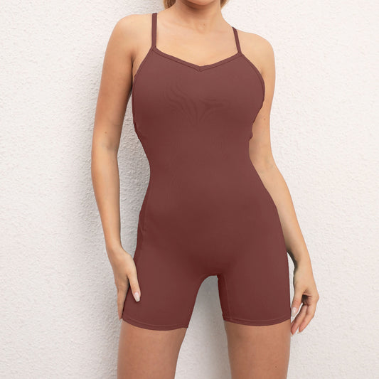 Fitness Bodysuit Backless One Piece