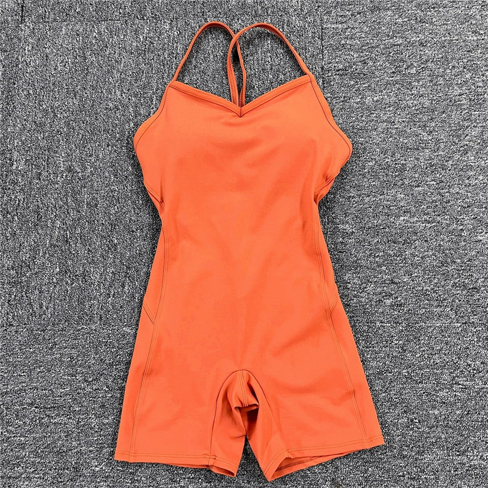 Fitness Bodysuit Backless One Piece