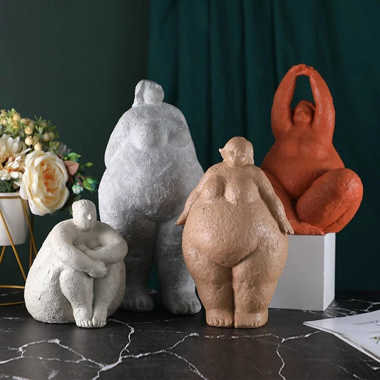 Resin Woman Fat Statue For Interior Decoration