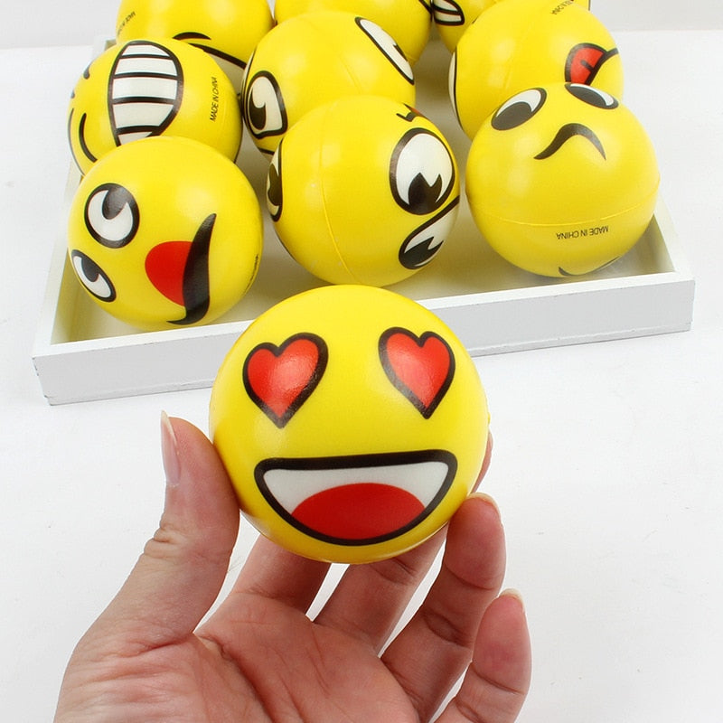 Smile face foam ball squeeze stress ball relief toy hand wrist exercise balls - 6