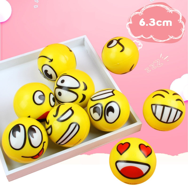 Smile face foam ball squeeze stress ball relief toy hand wrist exercise balls - 12