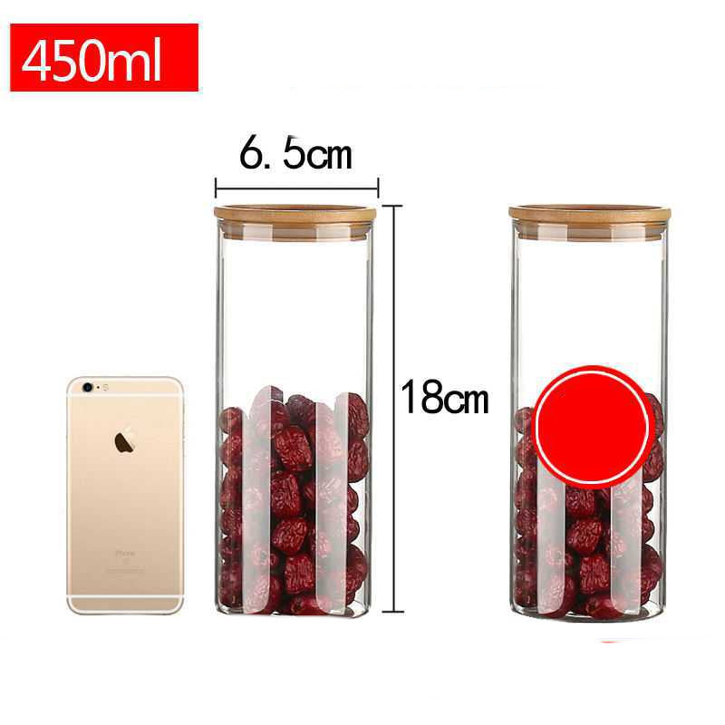 Glass Storage Jar With Bamboo Cover