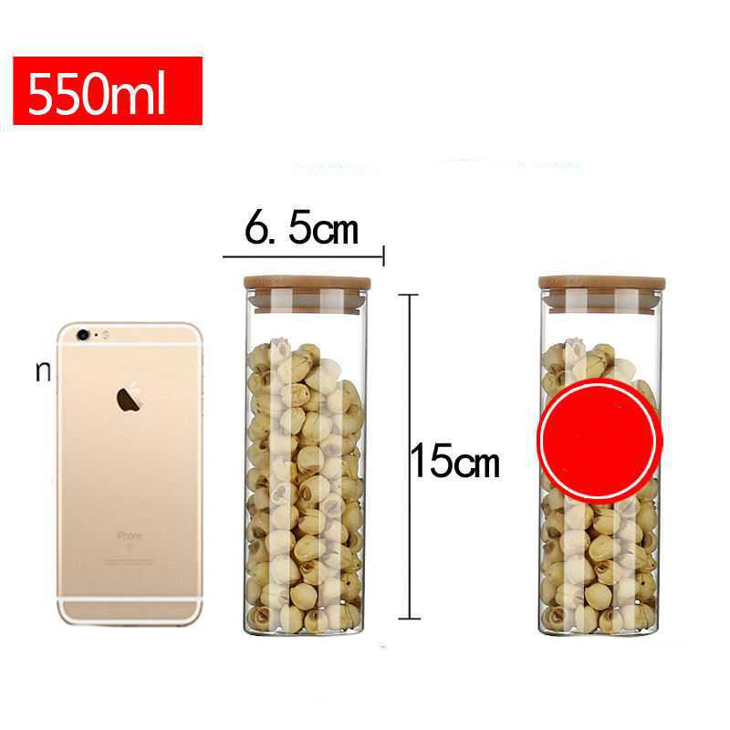 Glass Storage Jar With Bamboo Cover