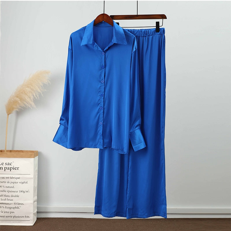 Elegant Satin Women Matching Sets "I mean business "