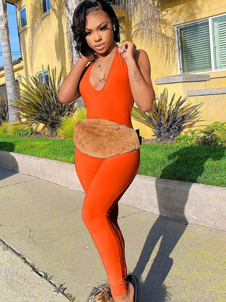 Women Backless Jumpsuit