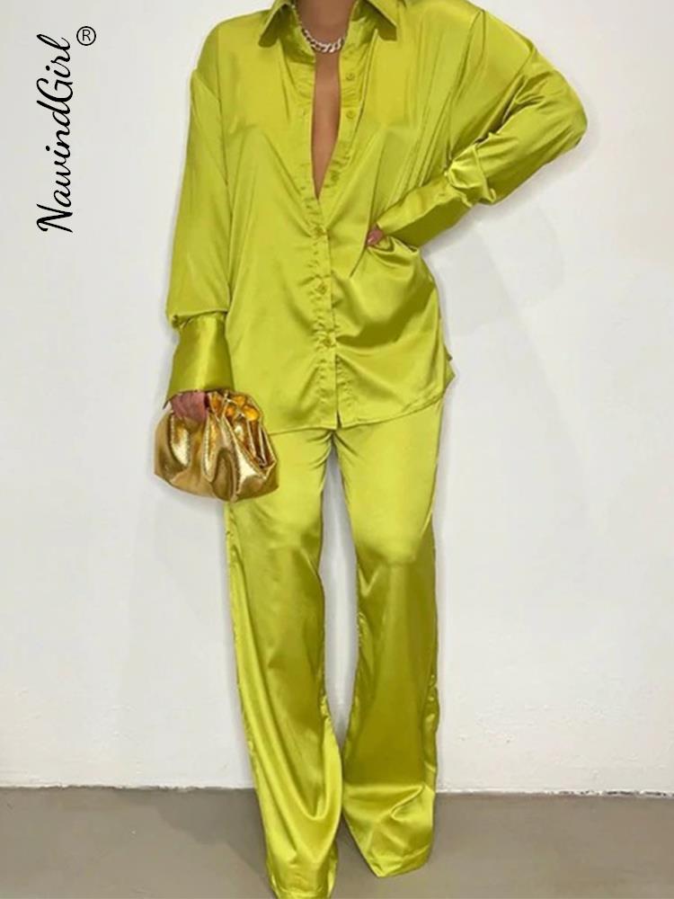 Elegant Satin Women Matching Sets "I mean business "