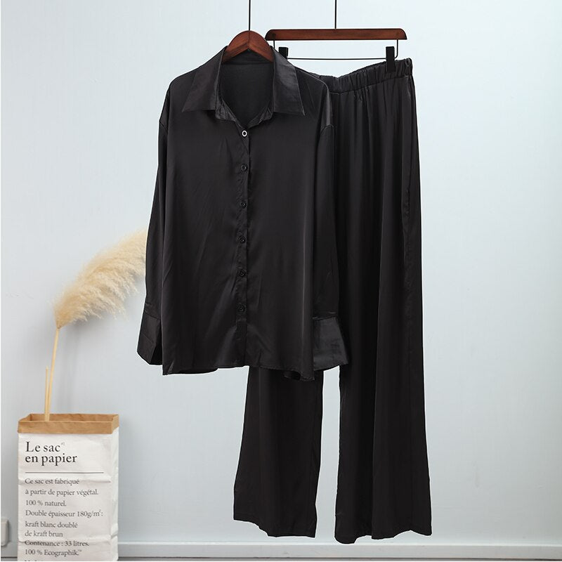 Elegant Satin Women Matching Sets "I mean business "